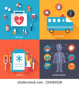 set of medical illustrations concepts background. Vector design ideas