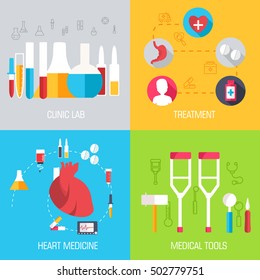 set of medical illustrations concepts background. Vector design ideas