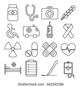 Set of Medical Line Icon Vector Illustration