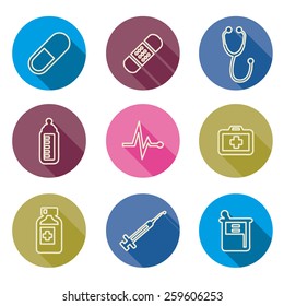 set of medical line icons -Vector illustration 