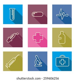 set of medical line icons -Vector illustration 