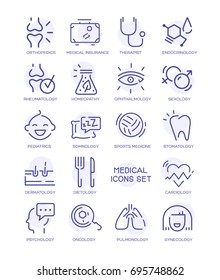 Set of medical line icons. Vector web signs, buttons.