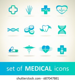 Set of medical logo vector