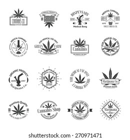 Set Of Medical Marijuana Logos. Cannabis Badges, Labels And Logos For Your Shop Design