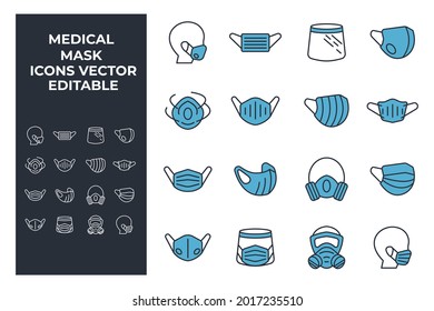 set of Medical Mask elements symbol template for graphic and web design collection logo vector illustration