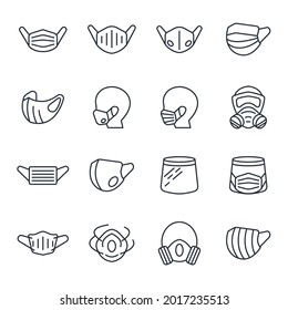 set of Medical Mask elements symbol template for graphic and web design collection logo vector illustration