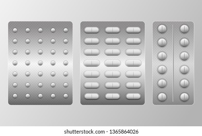Set of medical pills vector design illustration