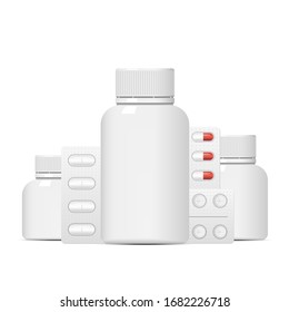Set Reihe von medizinischen Pillen Vektorillustration Design Illustration einzeln auf weißem Hintergrund