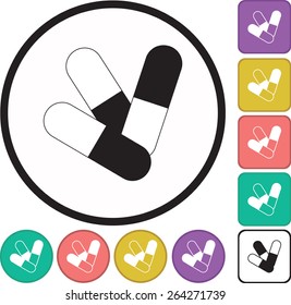 set of medical pills. Vector illustration