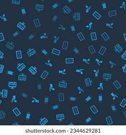 Set Medical protective mask, Washing hands with soap, Bar of and Stay home on seamless pattern. Vector
