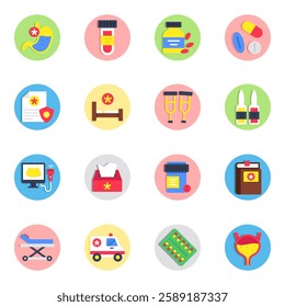 Set of Medical and Science Flat Icons

