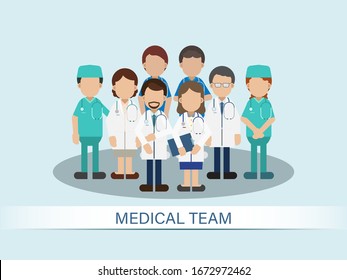 Gruppe medizinischer Mitarbeiter, Vektorillustration