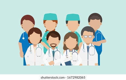 Set of medical staff characters ,vector illustration