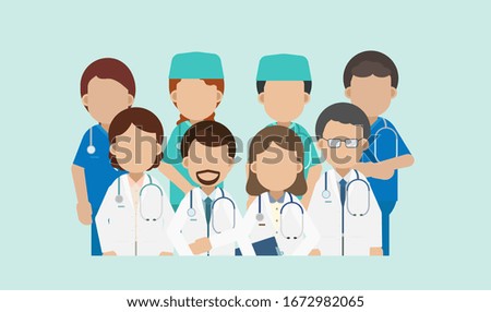 Set of medical staff characters ,vector illustration