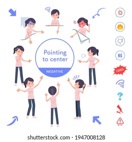 A set of Medical staff women pointing in different directions(negative expression).It's vector art so easy to edit.