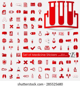 Set of medical stickers