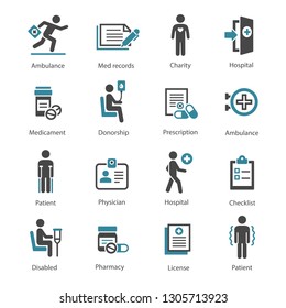 Set of medical symbols