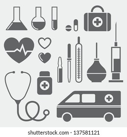 Set of medical symbols