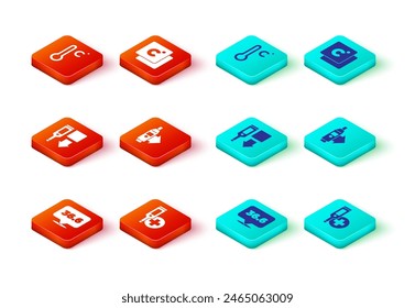 Set Medical thermometer, Digital, Celsius and Meteorology icon. Vector
