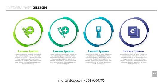 Set Medical thermometer, Digital,  and Celsius. Business infographic template. Vector