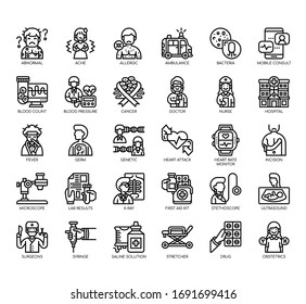 Set of medical thin line and pixel perfect icons for any web and app project. 