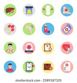 Set of Medical Tools Flat Icons

