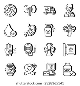 Conjunto de arte vectorial médico diseñado en diferentes ángulos. Fácil de editar recursos gráficos y por supuesto fácilmente disponible para descargar.