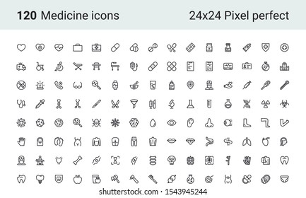 Set of Medical Vector Line Icons. Set contains such icons as Health, Dentistry, Hospital, Pregnancy and more.