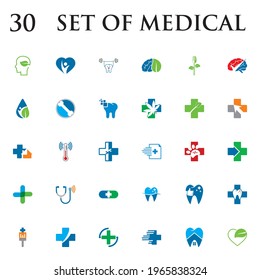 conjunto de vector médico , conjunto de logotipo de farmacia