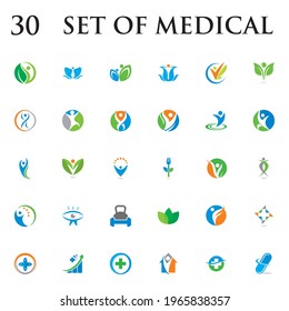 conjunto de vector médico , conjunto de logotipo de farmacia