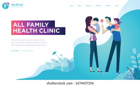 Set of Medical Web Page Design Templates
