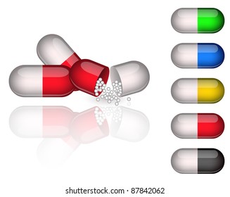 Set of medication capsules