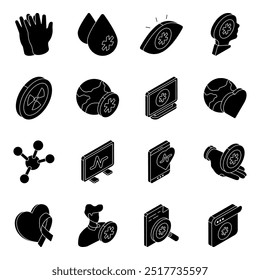 Conjunto de iconos planos de medicamentos

