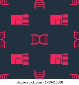 Set Medicine bottle and DNA symbol on seamless pattern. Vector