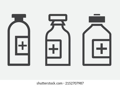Set of Medicine Bottle icons vector