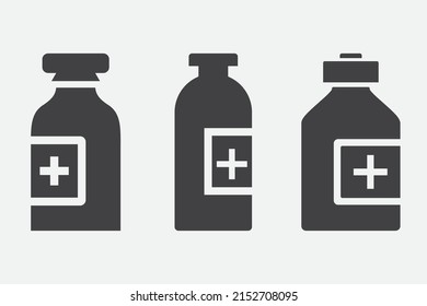 Vector de iconos de frascos de Medicina