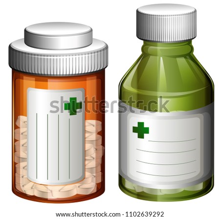 A Set of Medicine Bottle illustration