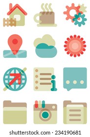 Set  of medicine computer icons. Vector Flat icons set for Web and Mobile Applications