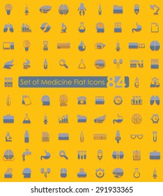 Set of medicine flat icons for Web and Mobile Applications