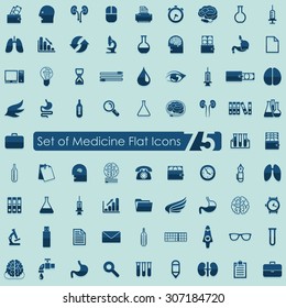 Set of medicine flat icons for Web and Mobile Applications