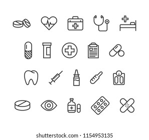 Healthy Medical Symbol Line Icon On Stock Vector (Royalty Free ...