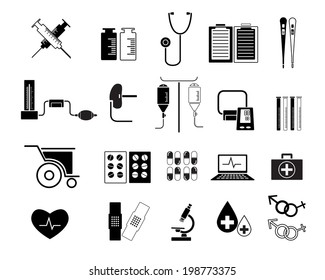 Set of Medicine Icon Vector Illustration