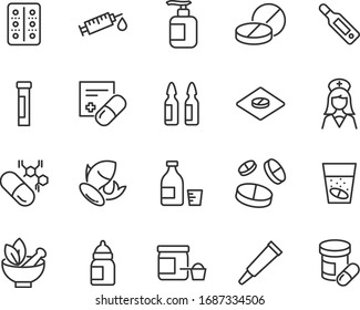 set of medicine icons, pharmacy, medical, capsule, drug store