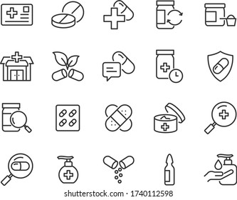 set of medicine icons, pharmacy, medical, tablet, drug store