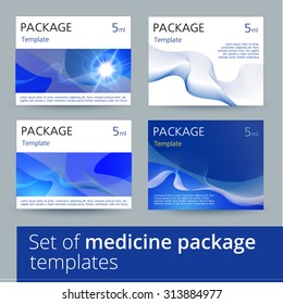 Set of medicine package templates. Vector illustration.