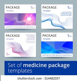 Set of medicine package templates. Vector illustration.