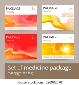 Set of medicine package templates. Vector illustration.