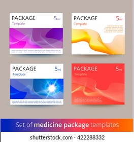 Set of medicine package templates. Vector illustration.