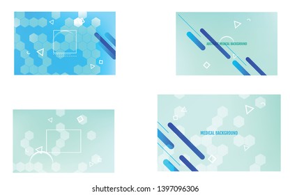Set of Medicine and science concepts.Vector Abstract geometric backgrounds.