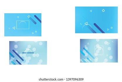 Set of Medicine and science concepts.Vector Abstract geometric backgrounds.